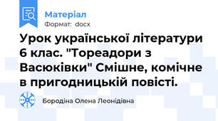 Урок української літератури 6 клас. "Тореадори з Васюківки" Смішне, комічне в пригодницькій повісті.