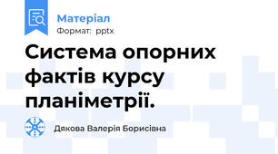 Система опорних фактів курсу планіметрії.