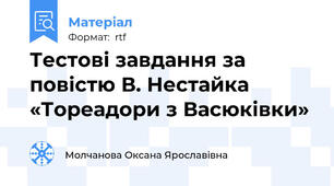 Тестові завдання за повістю В. Нестайка «Тореадори з Васюківки»