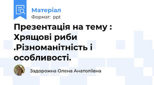Презентація на тему : Хрящові риби .Різноманітність і особливості.