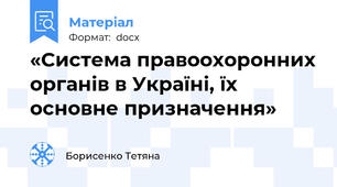 «Система правоохоронних органів в Україні, їх основне призначення»
