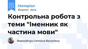 Контрольна робота з теми "Іменник як частина мови"