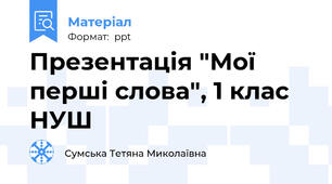 Презентація "Мої перші слова", 1 клас НУШ