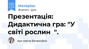 Презентація: Дидактична гра: "У світі рослин  ".