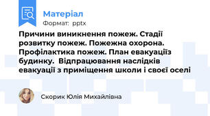 Причини виникнення пожеж. Стадії розвитку пожеж. Пожежна охорона. Профілактика пожеж. План евакуаціїз будинку.Відпрацювання наслідків евакуації з приміщення школи і своєї оселі