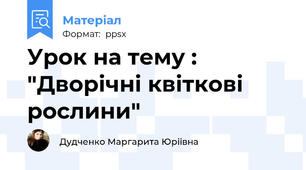 Урок на тему : "Дворічні квіткові рослини"