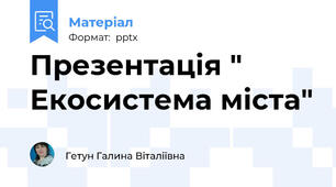 Презентація " Екосистема міста"