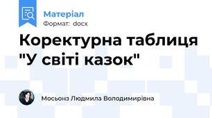 Коректурна таблиця "У світі казок"