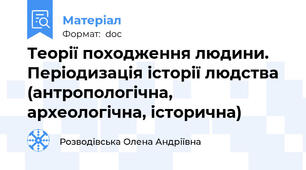Теорії походження людини. Періодизація історії людства (антропологічна, археологічна, історична)