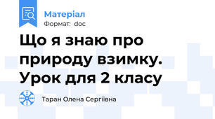 Що я знаю про природу взимку. Урок для 2 класу