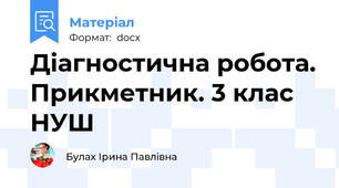 Діагностична робота. Прикметник. 3 клас НУШ