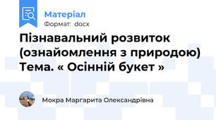 Пізнавальний розвиток (ознайомлення з природою) Тема. « Осінній букет »
