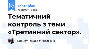 Тематичний контроль з теми «Третинний сектор».