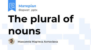 The plural of nouns