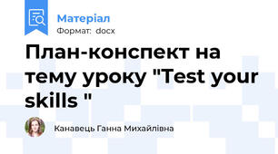 План-конспект на тему уроку "Test your skills "