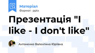 Презентація "I like - I don't like"
