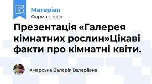 Презентація «Галерея кімнатних рослин»Цікаві факти про кімнатні квіти.