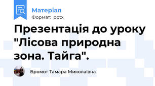 Презентація до уроку "Лісова природна зона. Тайга".