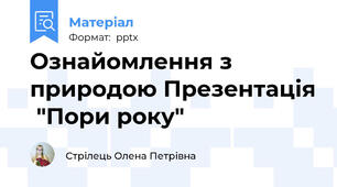Ознайомлення з природою Презентація  "Пори року"