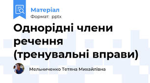 Однорідні члени речення (тренувальні вправи)