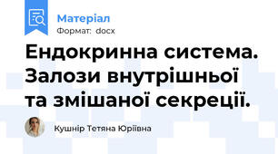 Ендокринна система. Залози внутрішньої та змішаної секреції.