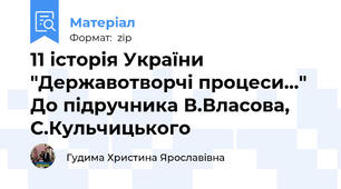 11 історія України "Державотворчі процеси..." До підручника В.Власова, С.Кульчицького