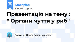 Презентація на тему : " Органи чуття у риб"