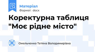 Коректурна таблиця "Моє рідне місто"