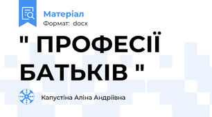" ПРОФЕСІЇ БАТЬКІВ "