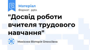 "Досвід роботи вчителя трудового навчання"