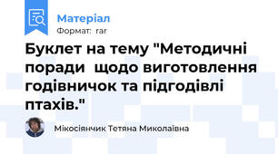 Буклет на тему "Методичні поради  щодо виготовлення годівничок та підгодівлі птахів."