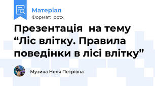 Презентація  на тему “Ліс влітку. Правила поведінки в лісі влітку”