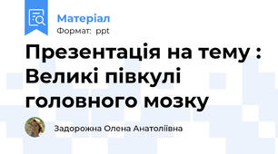 Презентація на тему : Великі півкулі головного мозку