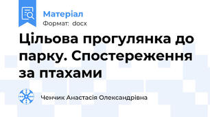 Цільова прогулянка до парку. Спостереження за птахами