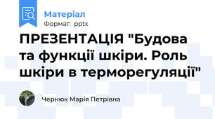 ПРЕЗЕНТАЦІЯ "Будова та функції шкіри. Роль шкіри в терморегуляції"
