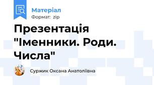 Презентація "Іменники. Роди. Числа"