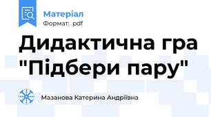 Дидактична гра "Підбери пару"