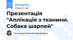 Презентація "Аплікація з тканини. Собака шарпей"