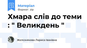 Хмара слів до теми : " Великдень "