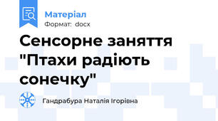 Сенсорне заняття "Птахи радіють сонечку"