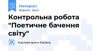 Контрольна робота "Поетичне бачення світу"