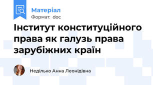 Інститут конституційного права як галузь права зарубіжних країн