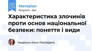 Характеристика злочинів проти основ національної безпеки: поняття і види