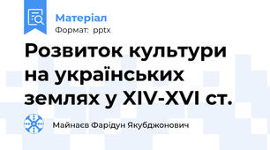 Розвиток культури на українських землях у XIV-XVI ст.