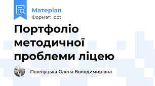 Портфоліо методичної проблеми ліцею