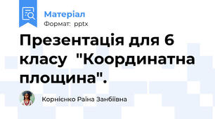Презентація для 6 класу  "Координатна площина".