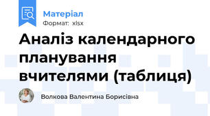 Аналіз календарного планування  вчителями (таблиця)