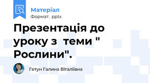 Презентація до уроку з  теми " Рослини".