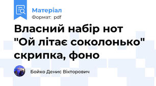 Власний набір нот "Ой літає соколонько" скрипка, фоно