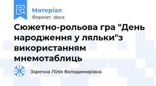Сюжетно-рольова гра "День народження у ляльки"з використанням мнемотаблиць